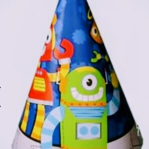 Robots Birthday Themed Party Hat 16 Count/Pieces